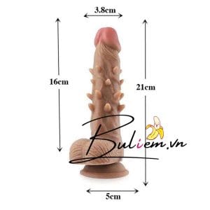 Dương Vật Giả Gân Gai Hít Tường Da Nâu