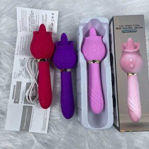 Trứng Rung Hai Đầu Có Lưỡi Liếm Hình Hoa Hồng - Thụt Nguấy Mạnh Mẽ